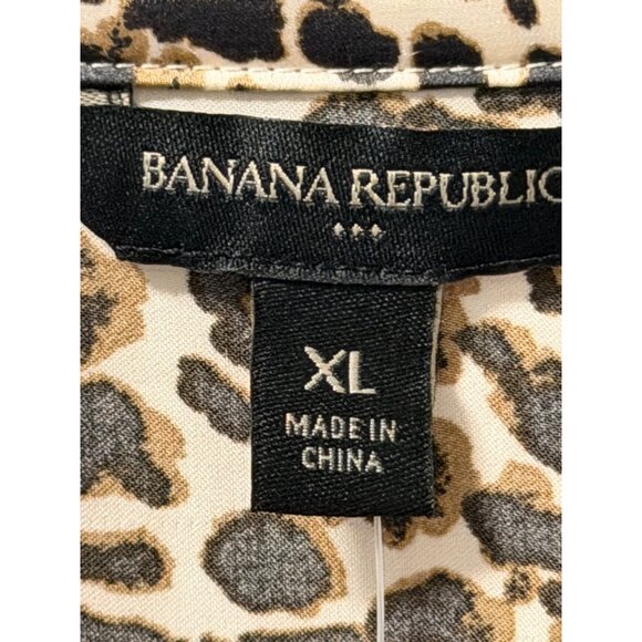 Banana Republic Animal Print Button-Up Midi Dress Sz XL Dress. NWT - Picture 2 of 12